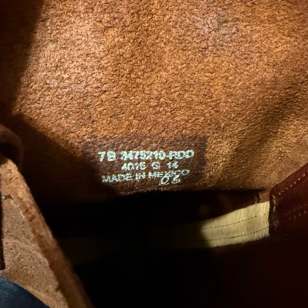 Frye Two-Tone Brown Leather Heeled Boots - Picture 4 of 6